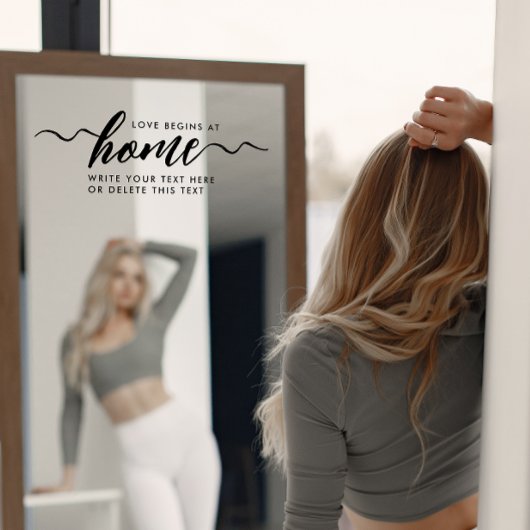 Modern minimaal zwart script liefde thuis venster raamsticker