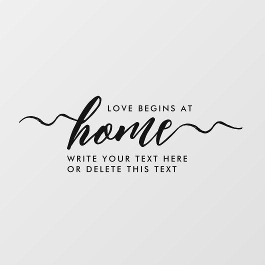 Modern minimaal zwart script liefde thuis venster  raamsticker (Vel)