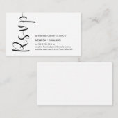 Modern, minimaal, zwart script, RSVP-reactie Informatiekaartje (Voorkant / Achterkant)