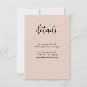Modern Minimaal Zwart Type ELKE KLEUR Details RSVP Kaartje