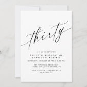 Modern minimaal | Zwart-wit 30ste verjaardag Kaart (Voorkant)