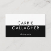 Modern Minimaal Zwart Wit Geometrisch Monogram QR Visitekaartje (Voorkant)