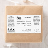 Modern minimaal zwart & wit gezicht serum product etiket (Insitu)