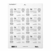 Modern minimaal zwart & wit gezicht serum product etiket (Full Sheet)