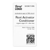 Modern Minimaal Zwart-Wit Haarverzorgingsproduct Etiket (Voorkant)