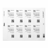 Modern Minimaal Zwart-Wit Haarverzorgingsproduct Etiket (Full Sheet)