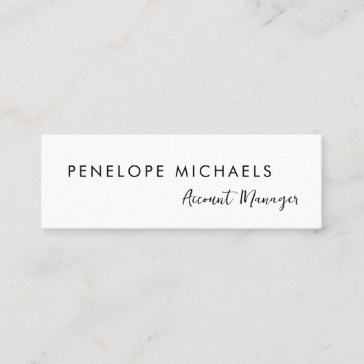 Modern minimaal zwart wit QR Code Professional Mini Visitekaartje (Voorkant)