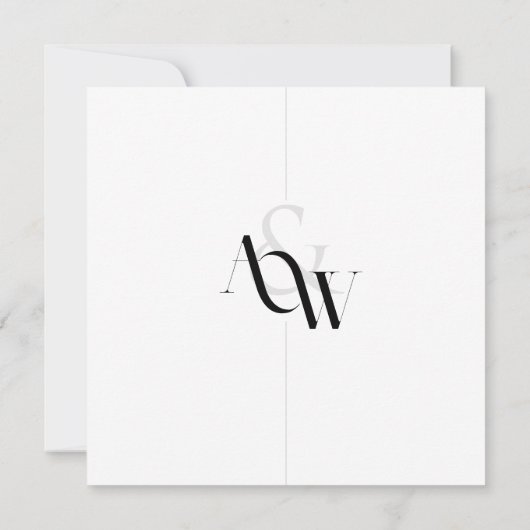 Modern minimaal zwart & wit save the date (Achterkant)