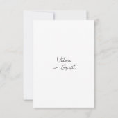 Modern Minimaal Zwart Wit Script Bruiloft RSVP Kaartje (Achterkant)