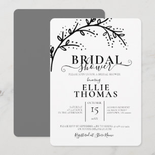 Modern minimaal zwart-wit Vrijgezellenfeest Kaart