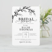 Modern minimaal zwart-wit Vrijgezellenfeest Kaart (Staand voorkant)