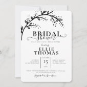 Modern minimaal zwart-wit Vrijgezellenfeest Kaart (Voorkant)