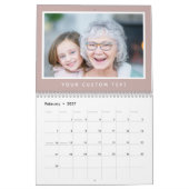 Modern Minimal 2026 Familie Aangepaste Fototekst Kalender (Feb 2027)