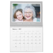 Modern Minimal 2026 Familie Aangepaste Fototekst Kalender (Feb 2027)