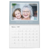 Modern Minimal 2026 Familie Aangepaste Fototekst Kalender (Feb 2027)