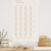 Modern Minimal 240 Guests Wedding Seating Charts Poster (Keuken)