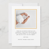 Modern Minimal 2 foto Baby shower Bedankt Geboorte Aankondiging (Achterkant)