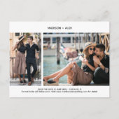 Modern Minimal 2-Photo Save the Date Briefkaart (Voorkant)