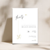 Modern Minimal 30th Birthday Party Invitation Kaart