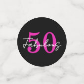 Modern Minimal 50 Fabulous 50th Birthday Party Confetti (Kleine voorkant)