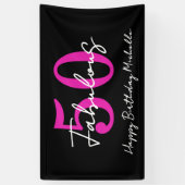 Modern Minimal 50 Fabulous 50th Birthday Party Spandoek (Verticaal)
