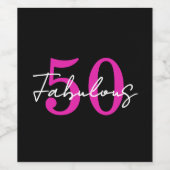 Modern Minimal 50 Fabulous 50th Birthday Party Wijn Etiket (Enkel label)