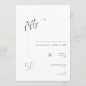 Modern Minimal 50th Birthday Party Invitation Kaart (Voorkant)