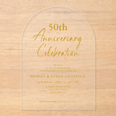 Modern Minimal 50th Wedding Anniversary Acryl Uitnodigingen (Voorkant)