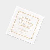 Modern Minimal 50th Wedding Anniversary Gold Folie Servetten (Links)