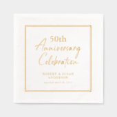 Modern Minimal 50th Wedding Anniversary Gold Folie Servetten (Voorkant)