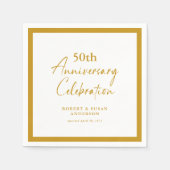 Modern Minimal 50th Wedding Anniversary Servet (Voorkant)