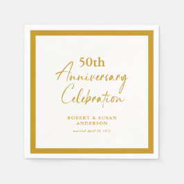 Modern Minimal 50th Wedding Anniversary Servet