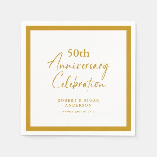Modern Minimal 50th Wedding Anniversary Servet (Voorkant)