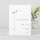Modern Minimal 60th Birthday Party Invitation Kaart (Staand voorkant)