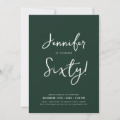 Modern Minimal 60th Birthday Script Emerald Kaart (Voorkant)