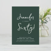 Modern Minimal 60th Birthday Script Emerald Kaart (Staand voorkant)