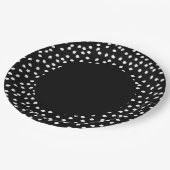 Modern Minimal Abstract Polka Dot Zwart-wit Papieren Bordje (Gekanteld)