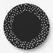 Modern Minimal Abstract Polka Dot Zwart-wit Papieren Bordje (Voorkant)