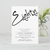 Modern Minimal Adult 80ste verjaardagsfeest Kaart (Staand voorkant)