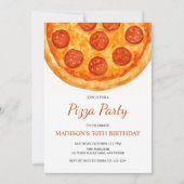Modern Minimal Adult Birthday Pizza Party Kaart (Voorkant)