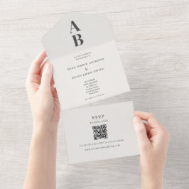 Modern Minimal All-in-One Wedding Invitation All In One Uitnodiging