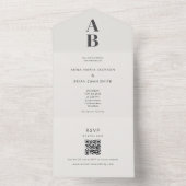 Modern Minimal All-in-One Wedding Invitation All In One Uitnodiging (Binnen)