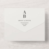 Modern Minimal All-in-One Wedding Invitation All In One Uitnodiging (Achterkant)