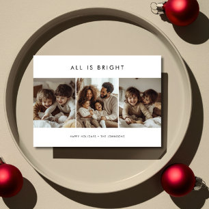 Modern Minimal All is een lichte Kinder kerstfoto Feestdagenkaart