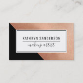 MODERN MINIMAL ANGLE roos gouden hoek zwart wit Visitekaartje (Voorkant)