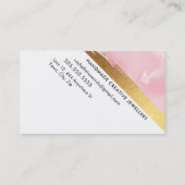MODERN MINIMAL ANGLE roze waterverf goudborstel Visitekaartje (Achterkant)