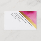 MODERN MINIMAL ANGLE roze waterverf goudborstel Visitekaartje (Achterkant)