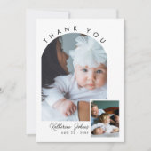 Modern Minimal Arch 2 foto Dank u Baby shower Bedankkaart (Voorkant)