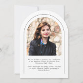 Modern Minimal Arch 2 Photo Afstudeerder aangekond Kaart (Achterkant)