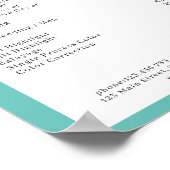 Modern Minimal Arch Blauwgroen Salon prijslijst Poster (Hoek)